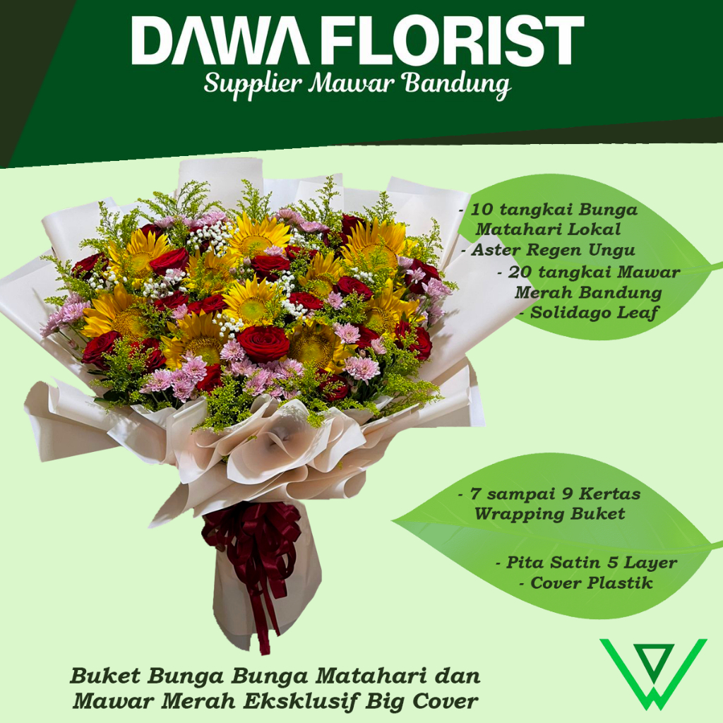 Buket Bunga Matahari dan Mawar Merah Eksklusif big cover