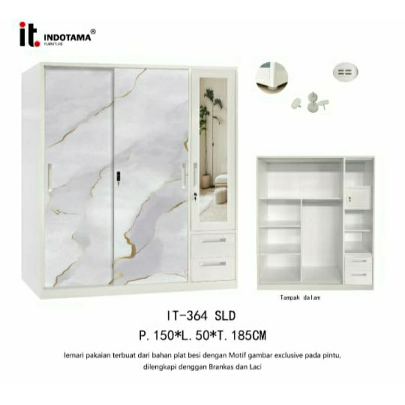 Lemari Pakaian Plat Besi - Lemari Besi Import - Lemari Medan