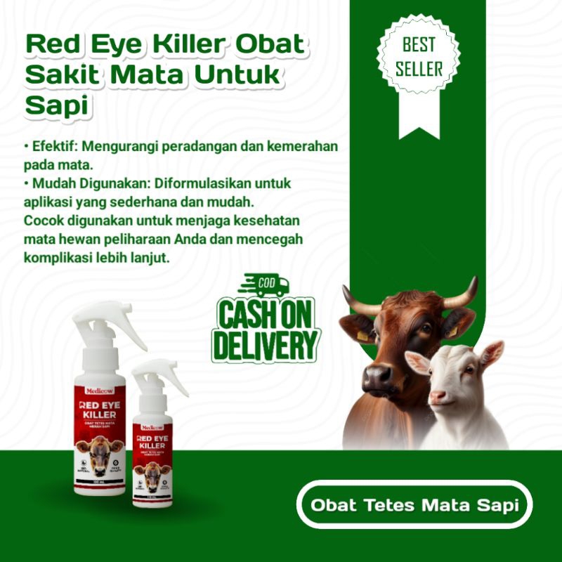 OBAT TETES SAKIT MATA SAPI Medicow Red Eye Killer