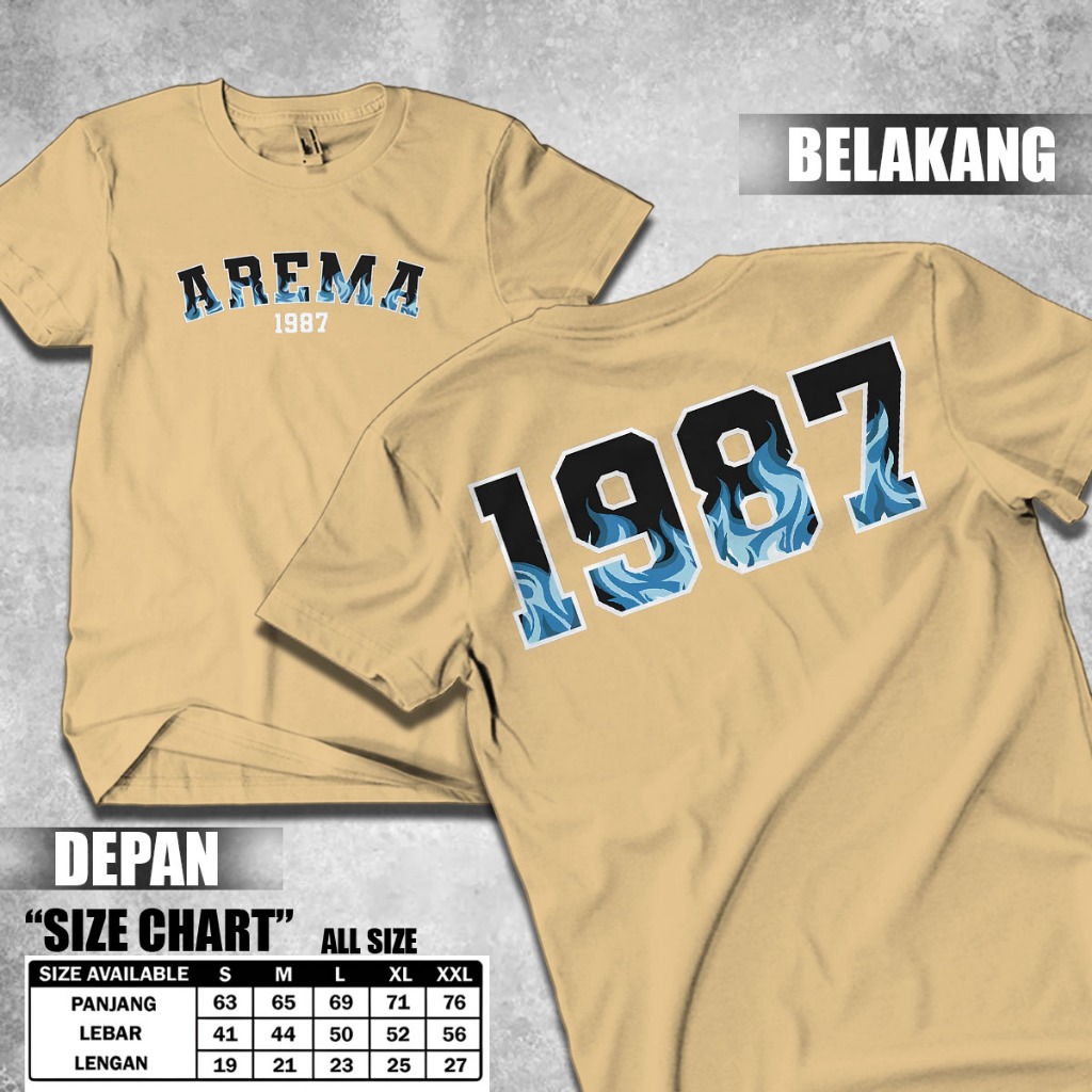 Kaos Distro AREMA 1987 S-M-L-XL-XXL Baju Cowok Cewek Pakaian Laki Laki Perempuan Dewasa