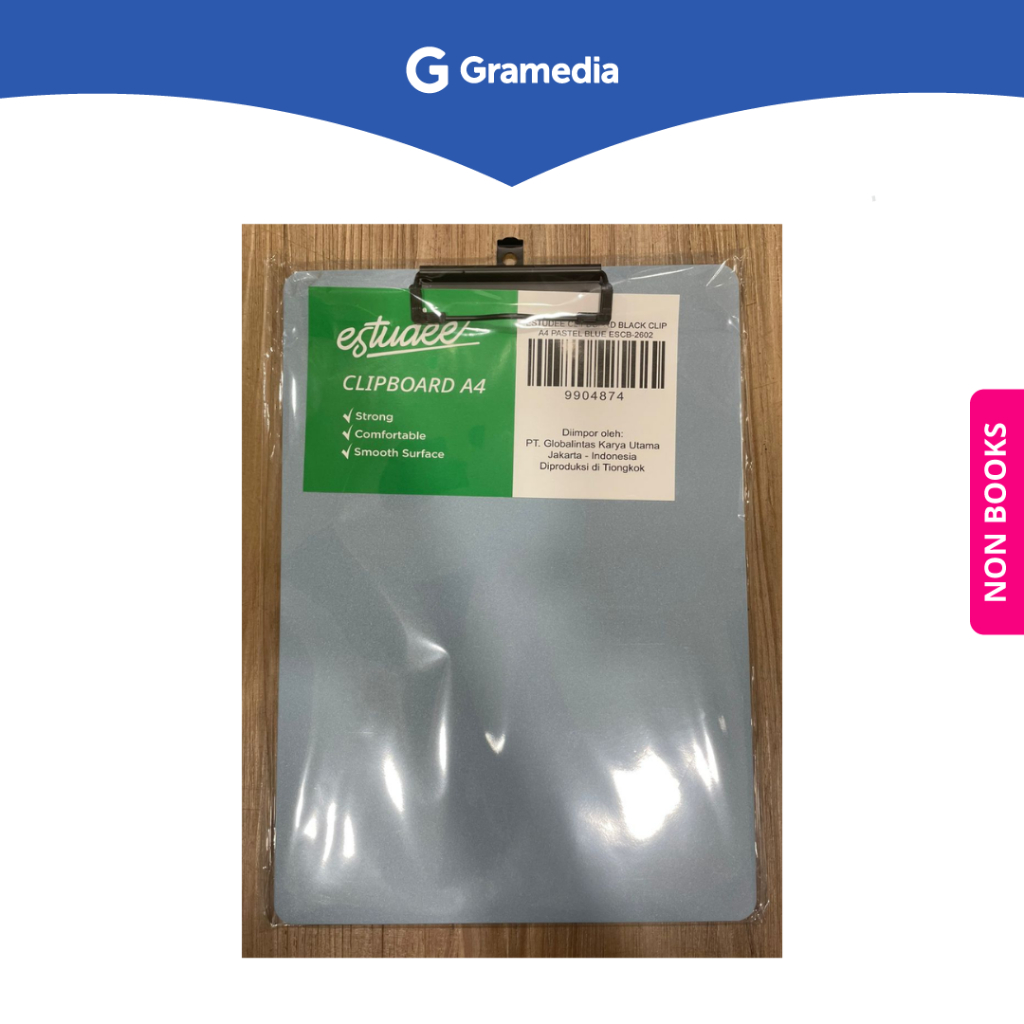 

Gramedia Depok - ESTUDEE CLIPBOARD BLACK CLIP A4 PASTEL BLUE ESCB-2602