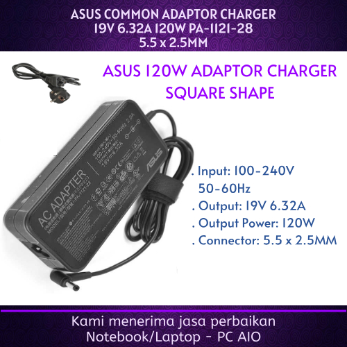 Asus 19v 6.32a ROG TUF GAMING X550IK X550IU X550WE X550WA X550JD GL551 GL552 GL552V GL552VW GL553 GL