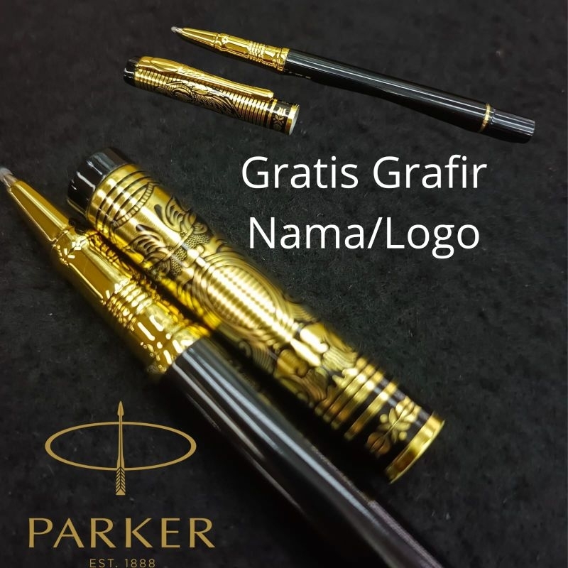 

pulpen Parker rollerball mewah bermotif dan unik exclusive gratis grafir nama cocok untuk kado souvenir promosi