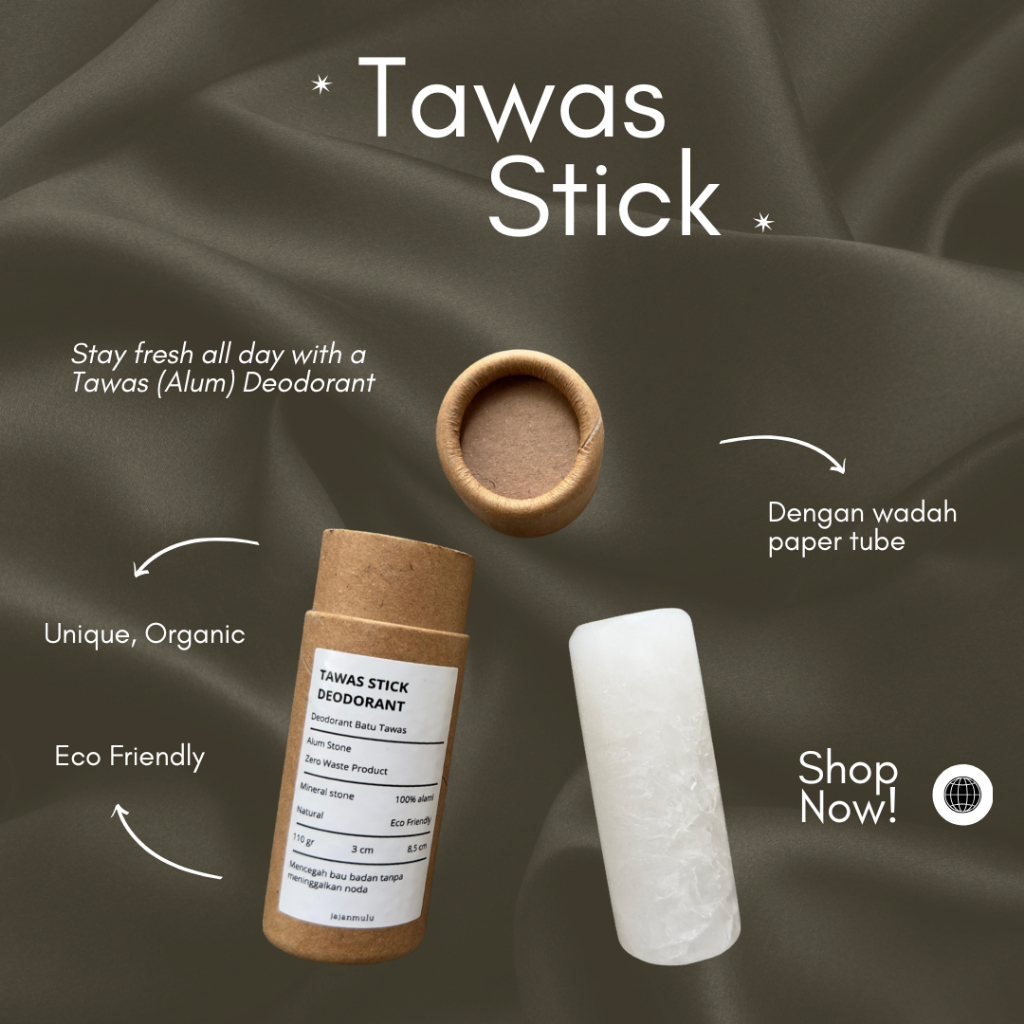 deodorant batu tawas organik eco travel size friendly untuk bau badan ketiak