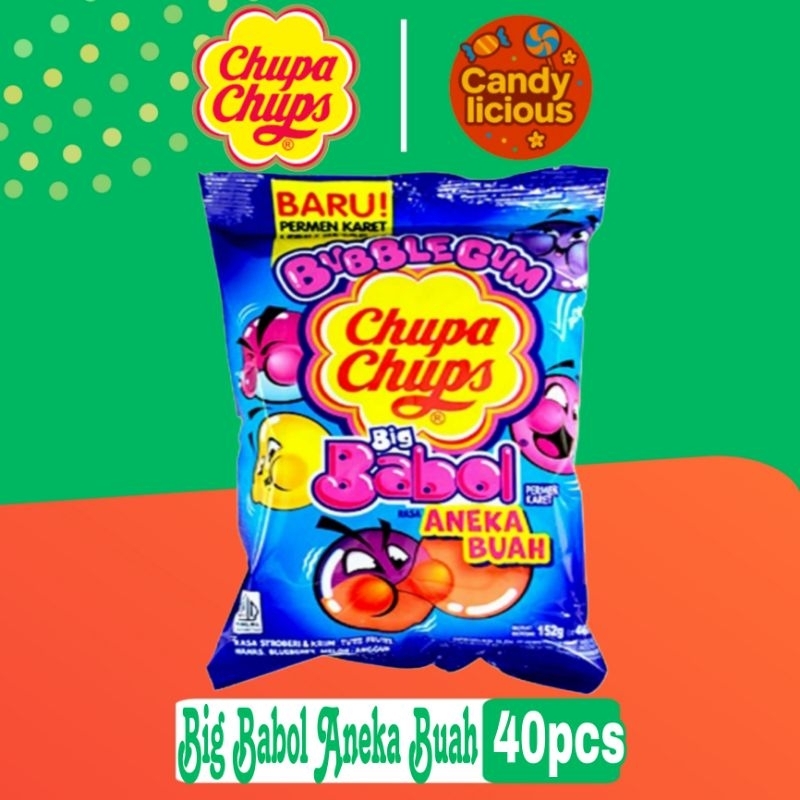 

Permen Karet Big Babol Assorted Aneka Buah Bag Besar 152gr isi 40pcs
