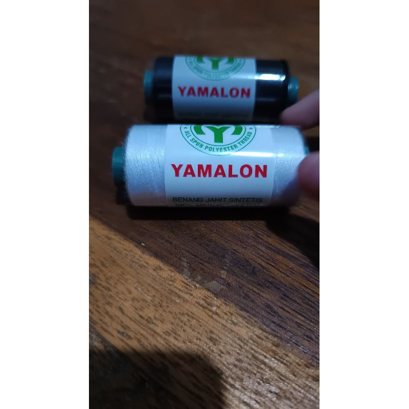 1pc Benang Yamalon Benang Jahit Benang Putih Benang Warna Hitam