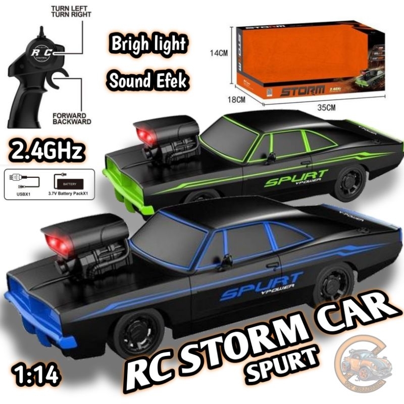 RC Storm car Fast & furious mainan mobil drif sport efek suara mesin dan musik