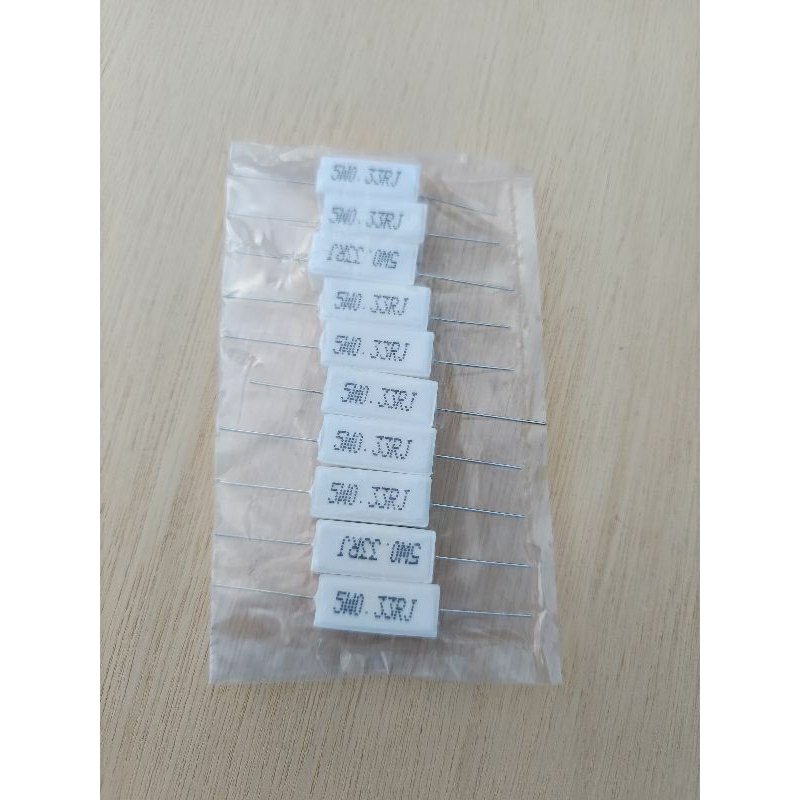 resistor 5 watt 0,33 ohm R 5w R kapur 0,33 kualitas bagus
