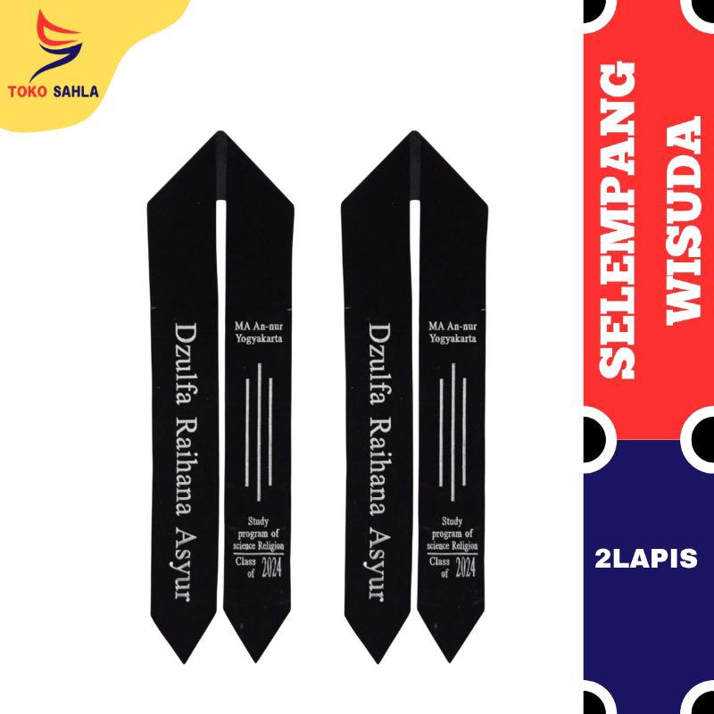 PROMO selempang wisuda 2 lapis / selempang dewasa / selempang leher / selempang bahu murah berkualit