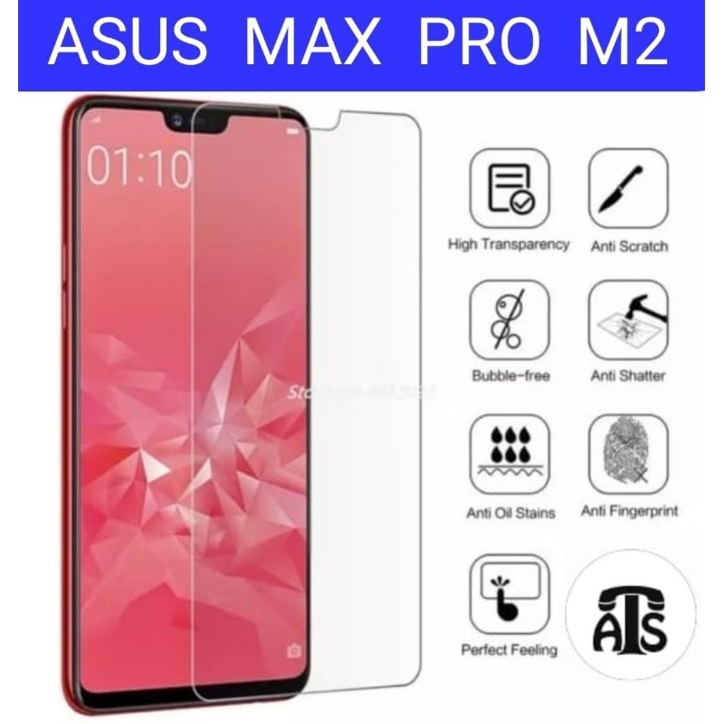 Tempered Glass Kaca Bening Asus Zenfone Max Pro (M2) ZB631KL 6.26" 12MP 2160p 3-6GB RAM Snapdragon 6
