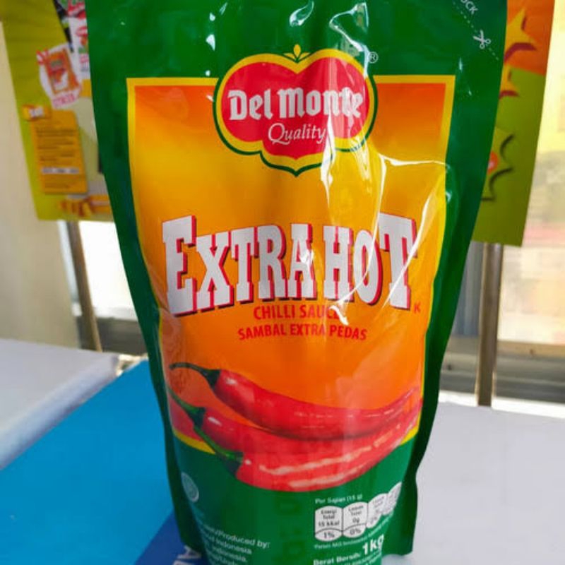 

Delmonte saus extra hot chili pouch 1000 gr