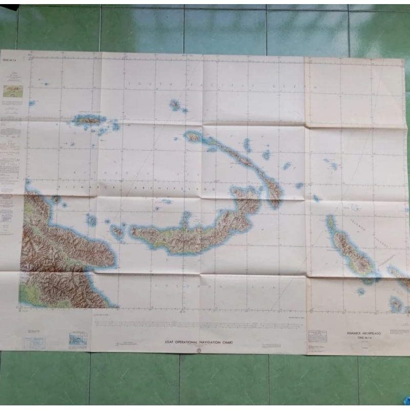 

peta USAF OPERATIONAL NAVIGATION CHART - BISMARCK ARCHIPELAGO (ONC-M-14) jadul lawas lama