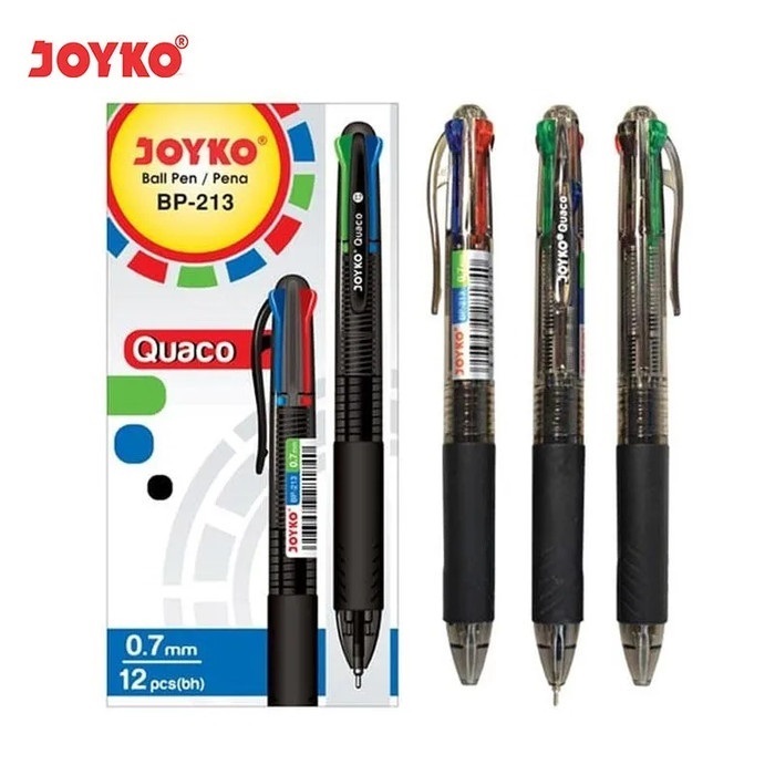 

Ball Pen Pulpen 4 Warna Pena Joyko BP-213 Quaco 0.7 mm 4 Warna Colors