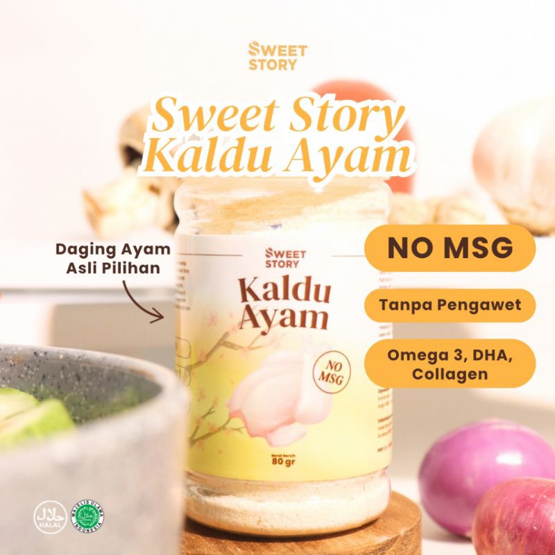 

Sweet Story Kaldu Ayam No MSG 80gr Dengan DHA, Omega 3, dan Kolagen 100% Organik