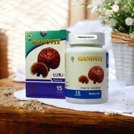 Jamur Lingzhi Ganovit Kapsul Herbal Alami isi 15 Kapsul Original