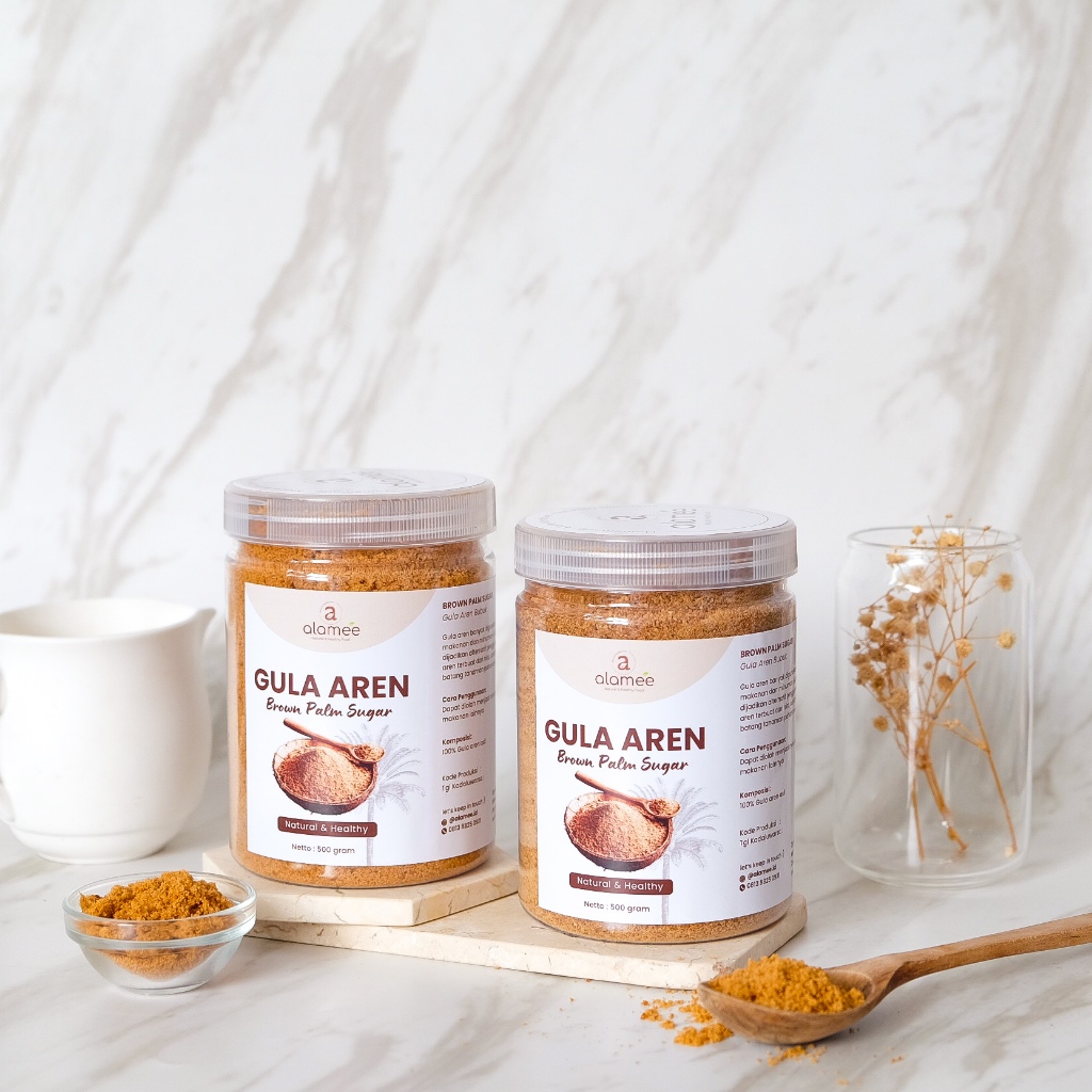 

ALAMEE Gula Aren Asli Bubuk Pure Palm Sugar Organik Premium Semut Powder Natural Organic 500gr