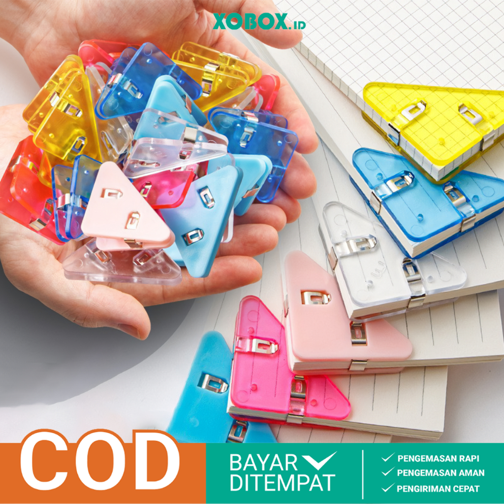 

Paper Clip Binder Klip Kertas Segitiga Penjepit Sudut Kertas Akrilik Clips Book & Paper Corner ATK3016