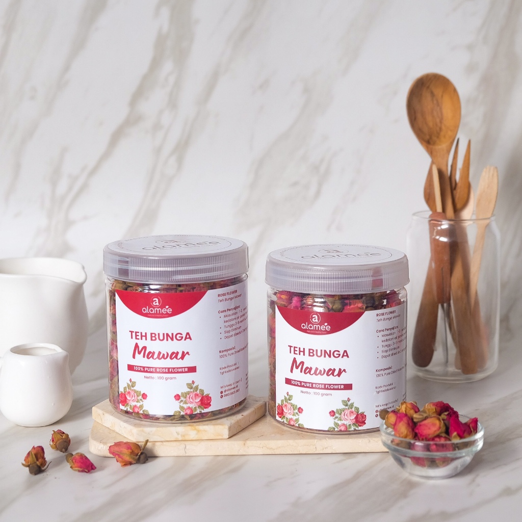 

ALAMEE Teh Mawar Rose Bud Flower Tea Bunga Organik Kering Dried 100gr