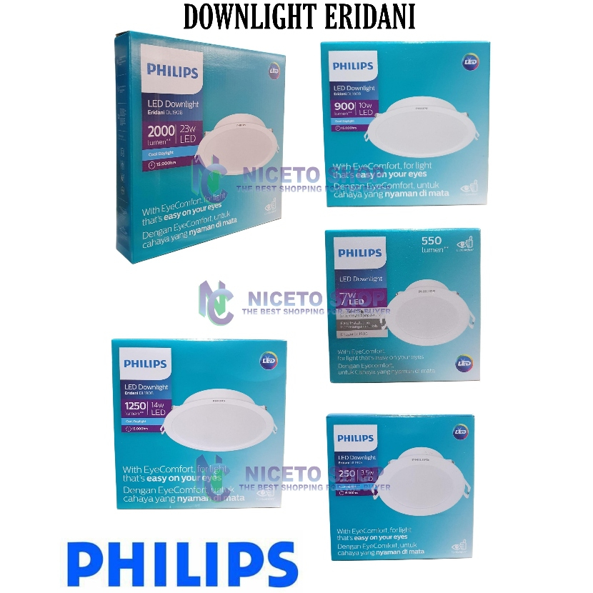 PHILIPS Lampu Downlight LED Eridani 3.5W 7W 10W 14W 23W DL190B 3.5 7 10 14 23 Watt Panel Putih
