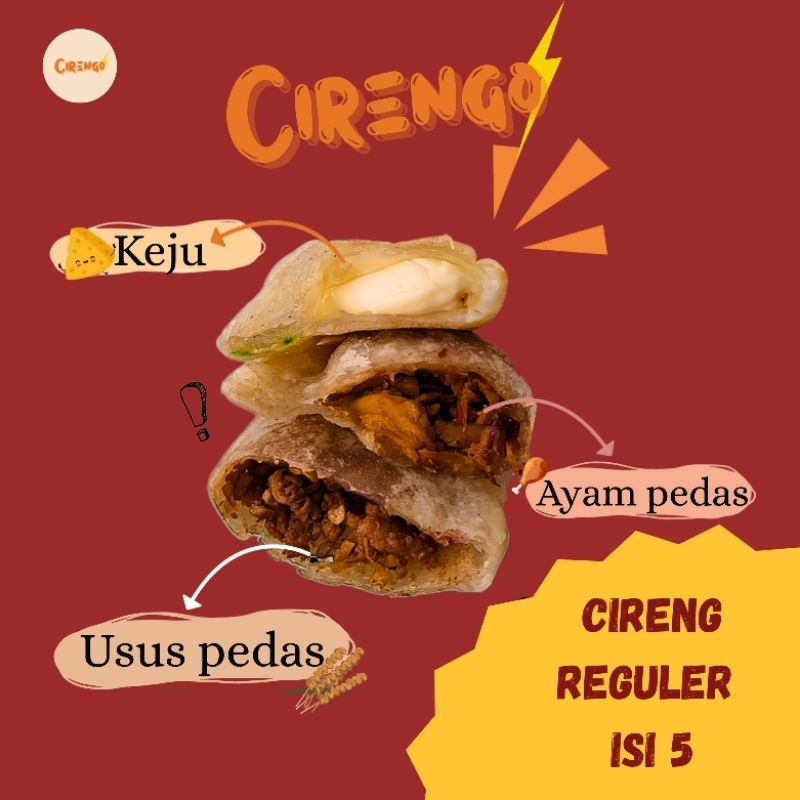 

Cireng Reguler isi Ayam pedas/Usus pedas/Keju isi 5pcs [by Cirengo.id]