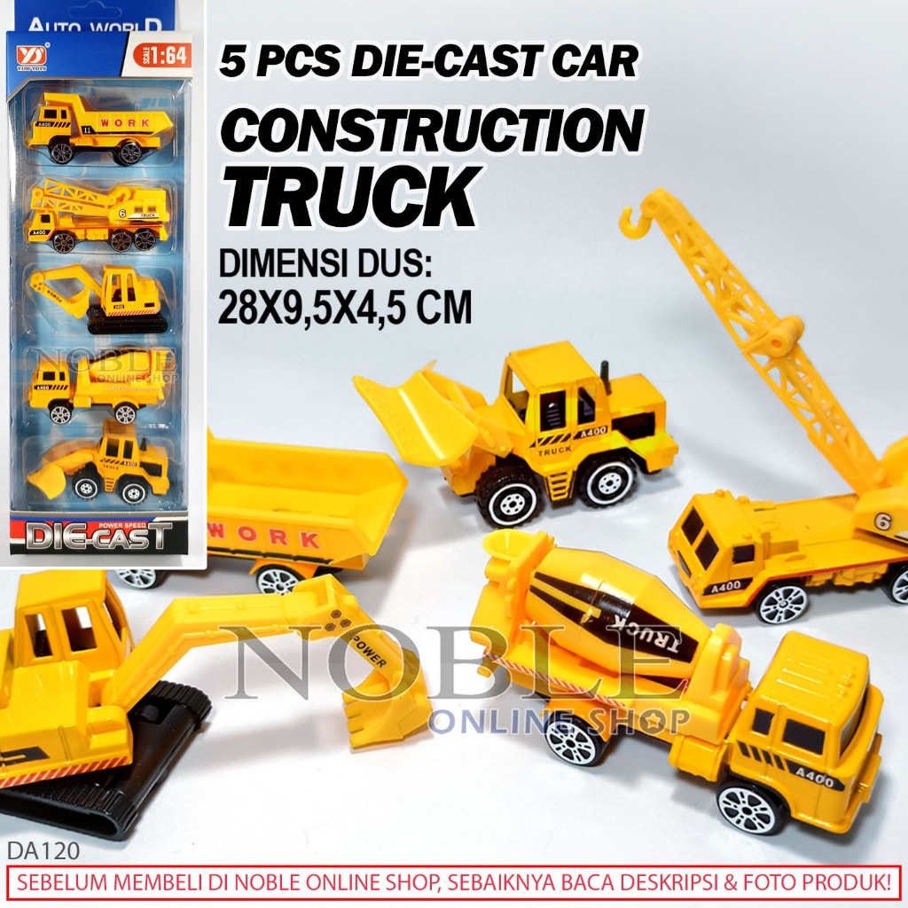 Construction Truck Diecast Konstruksi Truk Miniatur Replika Alat Berat Bangunan Toys Pajangan Koleks