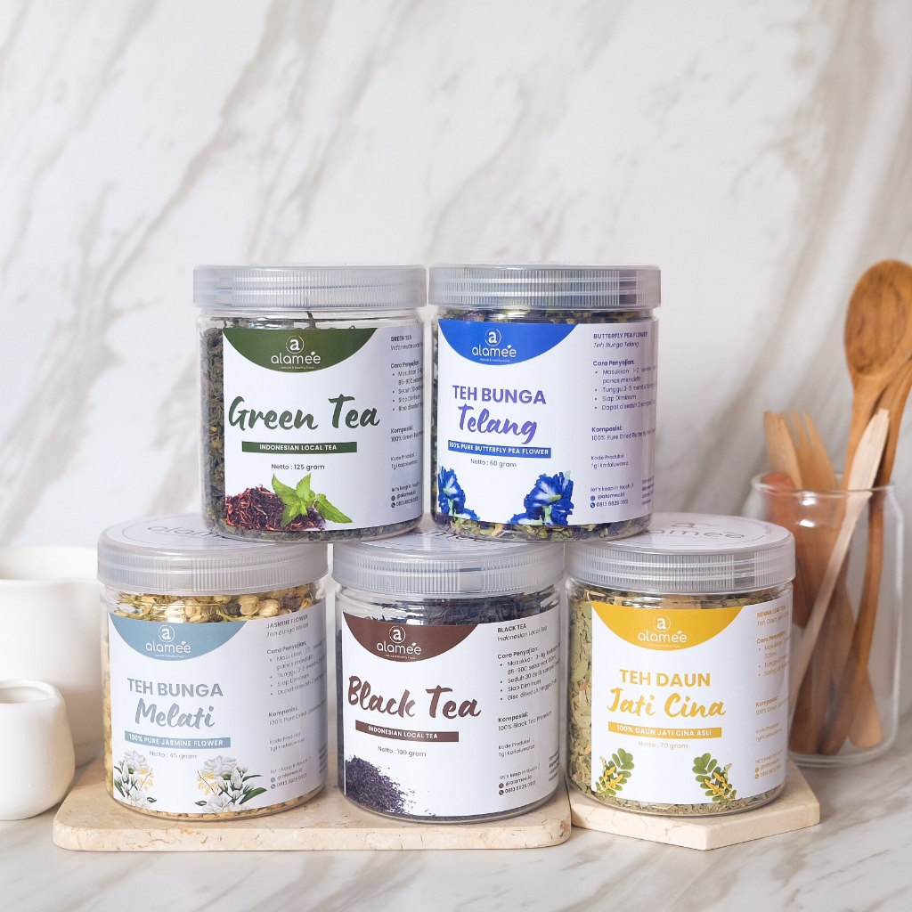 

ALAMEE Teh Hijau Green Tea Bunga Chamomile Telang Flower Mawar Melati Lavender Peppermint Earl Grey