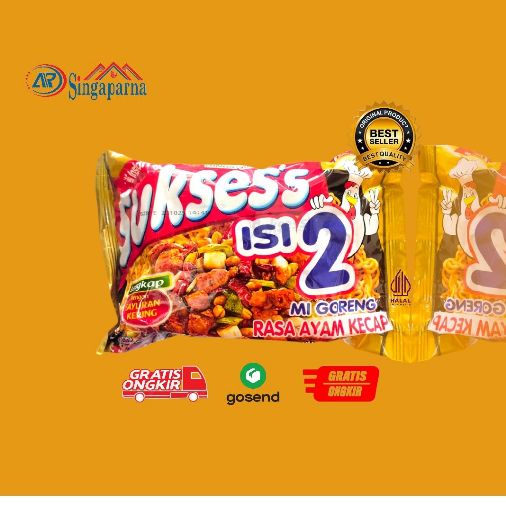 

Mie SUKSES isi 2 Mie Instan Kuah Goreng 132gr MANTAAB
