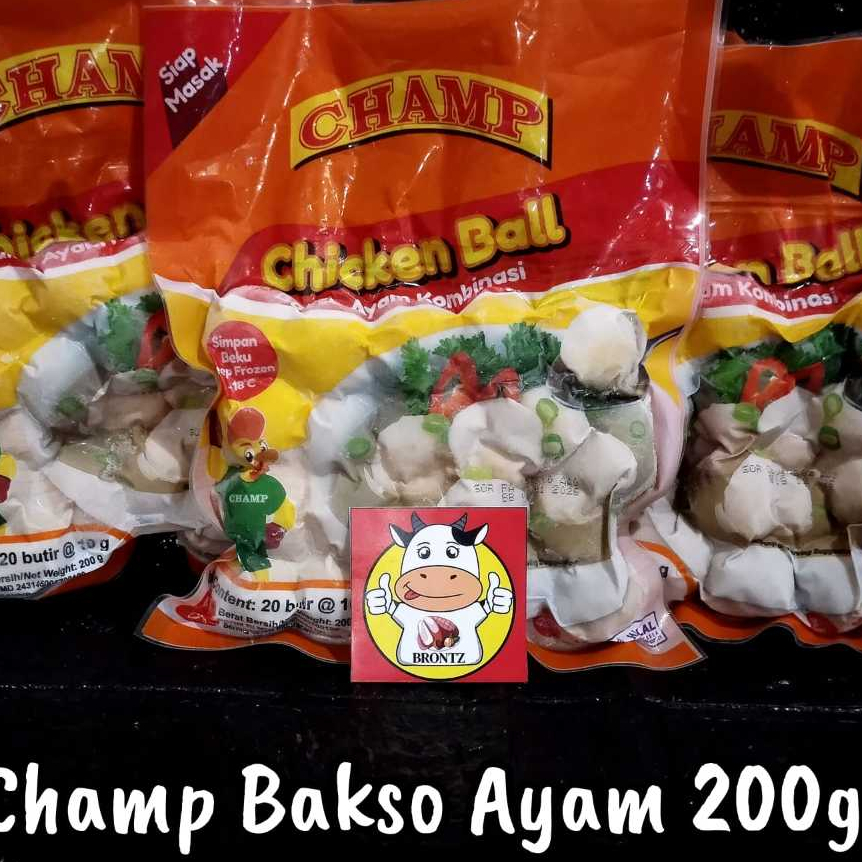 

CHAMP BAKSO AYAM 200 GR/500GR- FROZEN FOOD - BRONTZ JOGJA