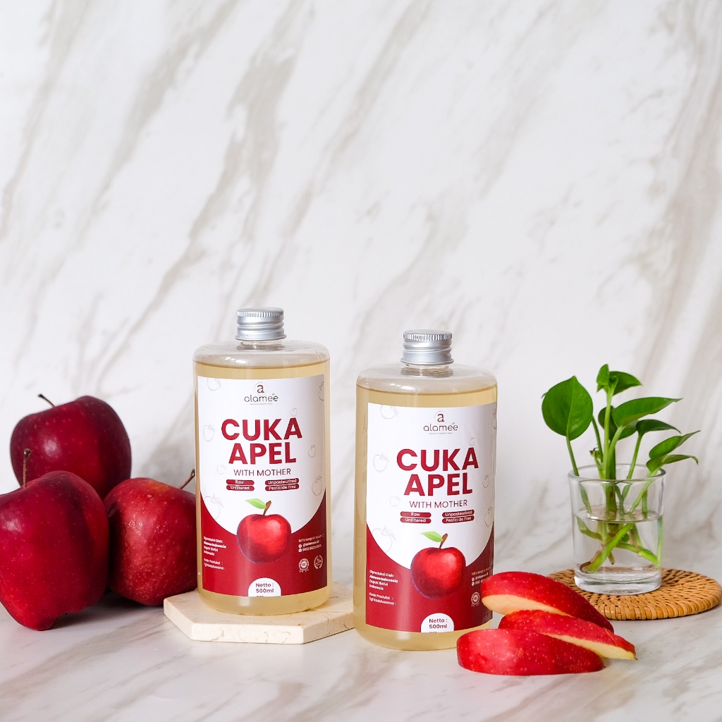 

ALAMEE Cuka Apel Original Organik Apple Cider Vinegar With Mother Vinega Sari Buah 500ml