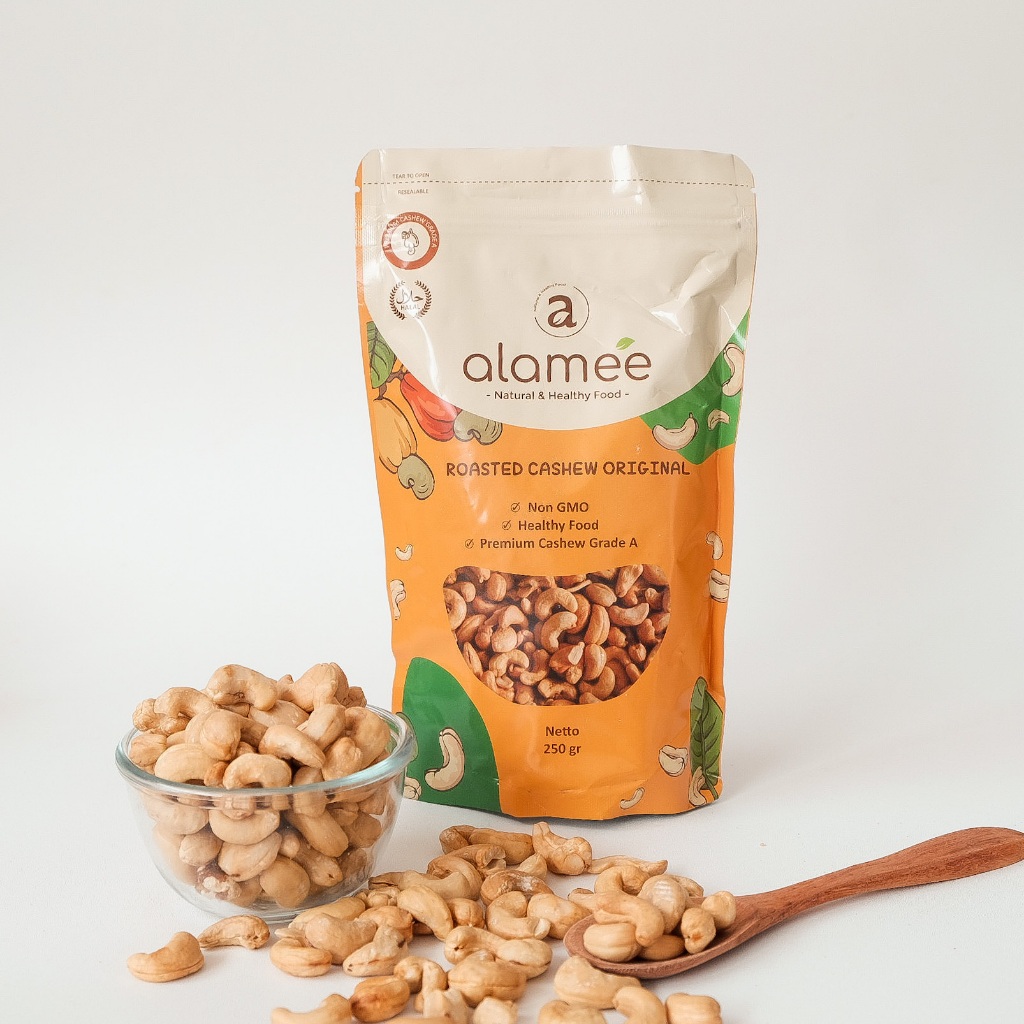 

ALAMEE Kacang Mente Panggang Mede Mete Roasted Cashew Premium Grade A Oven Matang 250 gram