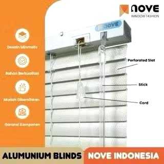 TB GANEZA - Nove Alumunium Blinds Stick + Cord -PERFORATED SLAT - Tirai Gulung PVC - Tirai Minimalis