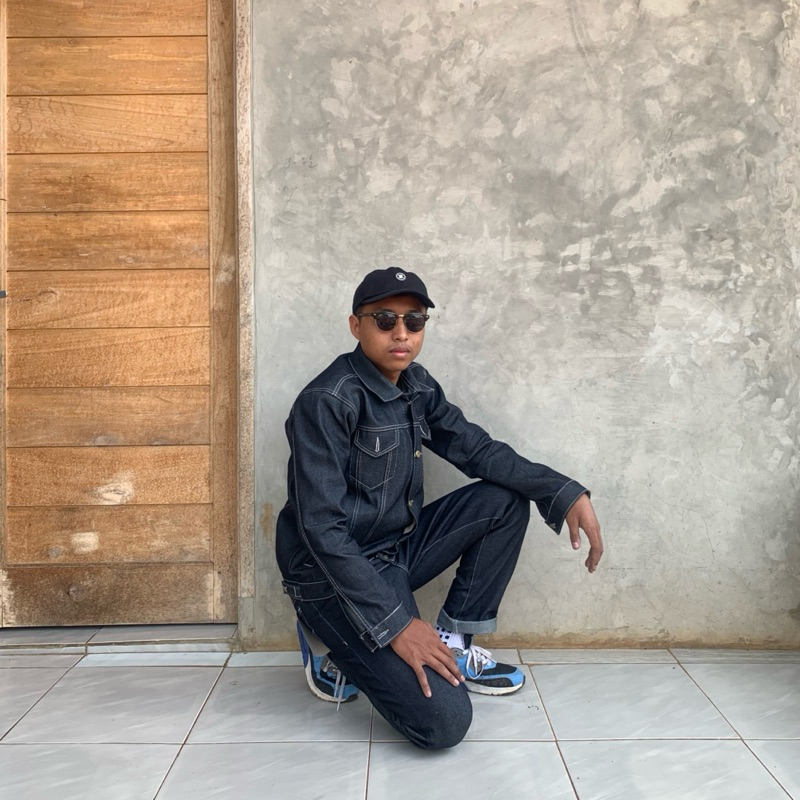 BEST DEALS JAKET DENIM PRIA 14OZ JAKET RAW DENIM JAKET JEANS KAKU