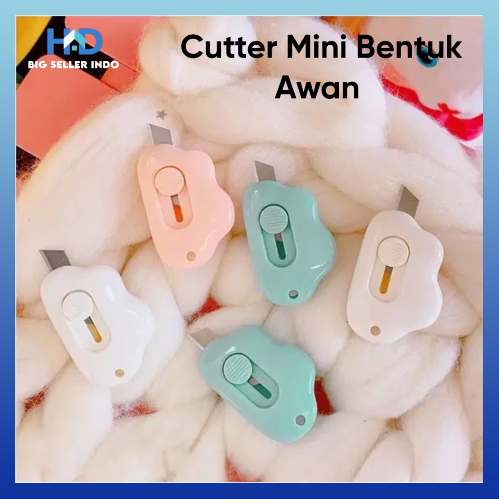 

BS Cutter Mini Bentuk Awan Pisau Cutter Mini Portable Bentuk Awan Pisau Cutter Mini Alat Bantu Potong Kertas