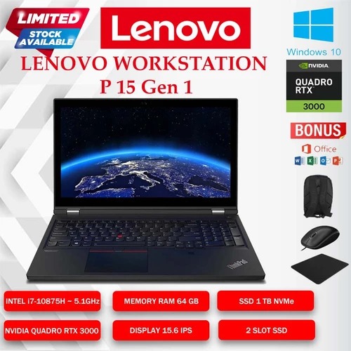 LENOVO THINKPAD P15 Gen 2 INTEL CORE i7-11800H RAM 64 GB SSD 1 TB NVIDIA RTX A3000 6 GB GDDR6