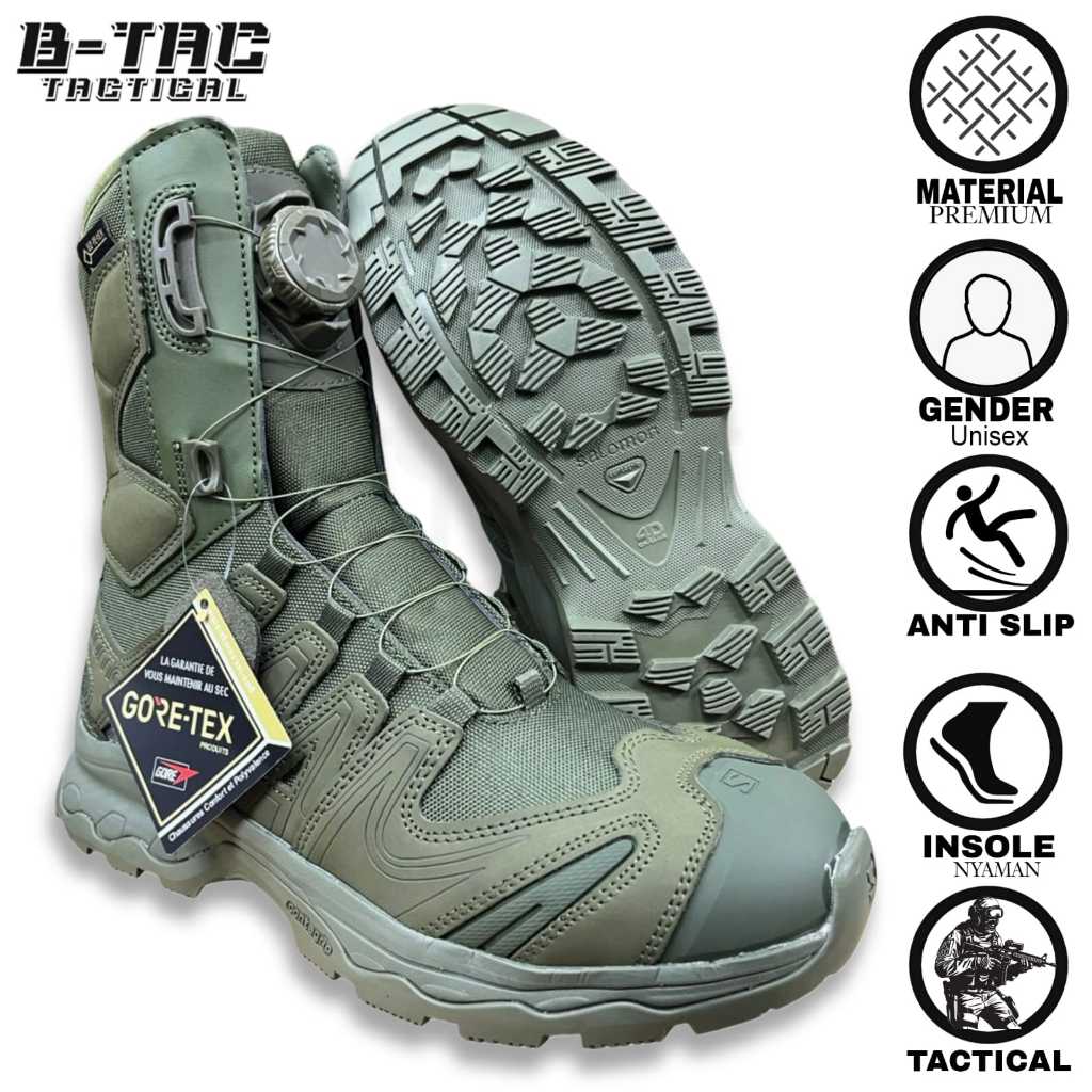 [ SEPATU 121 TALI PUTAR HIJAU ] Sepatu Pria 8ins Outdoor Sepatu Pria Hiking Putar Sepatu Naik Gunung