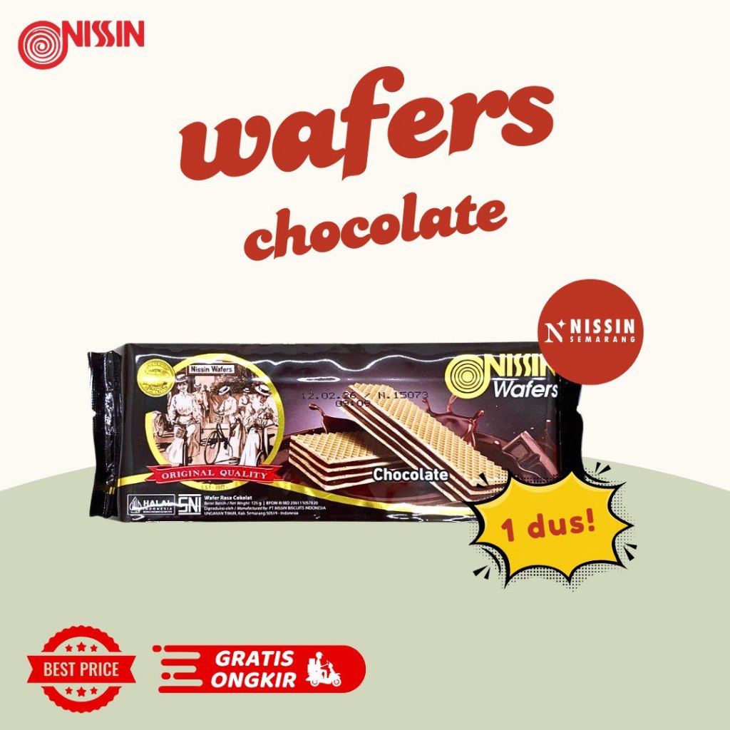 1 Dus Nissin Wafer Chocolate 110gr isi 30pcs