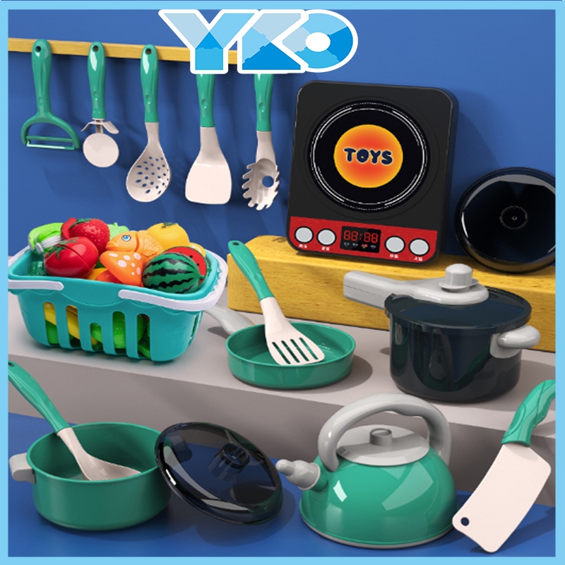 YKO 102 PCS Mainan Dapur Simulasi Mainan Dapur Anak Perempuan Cooking Set Masak Masakan Jumbo