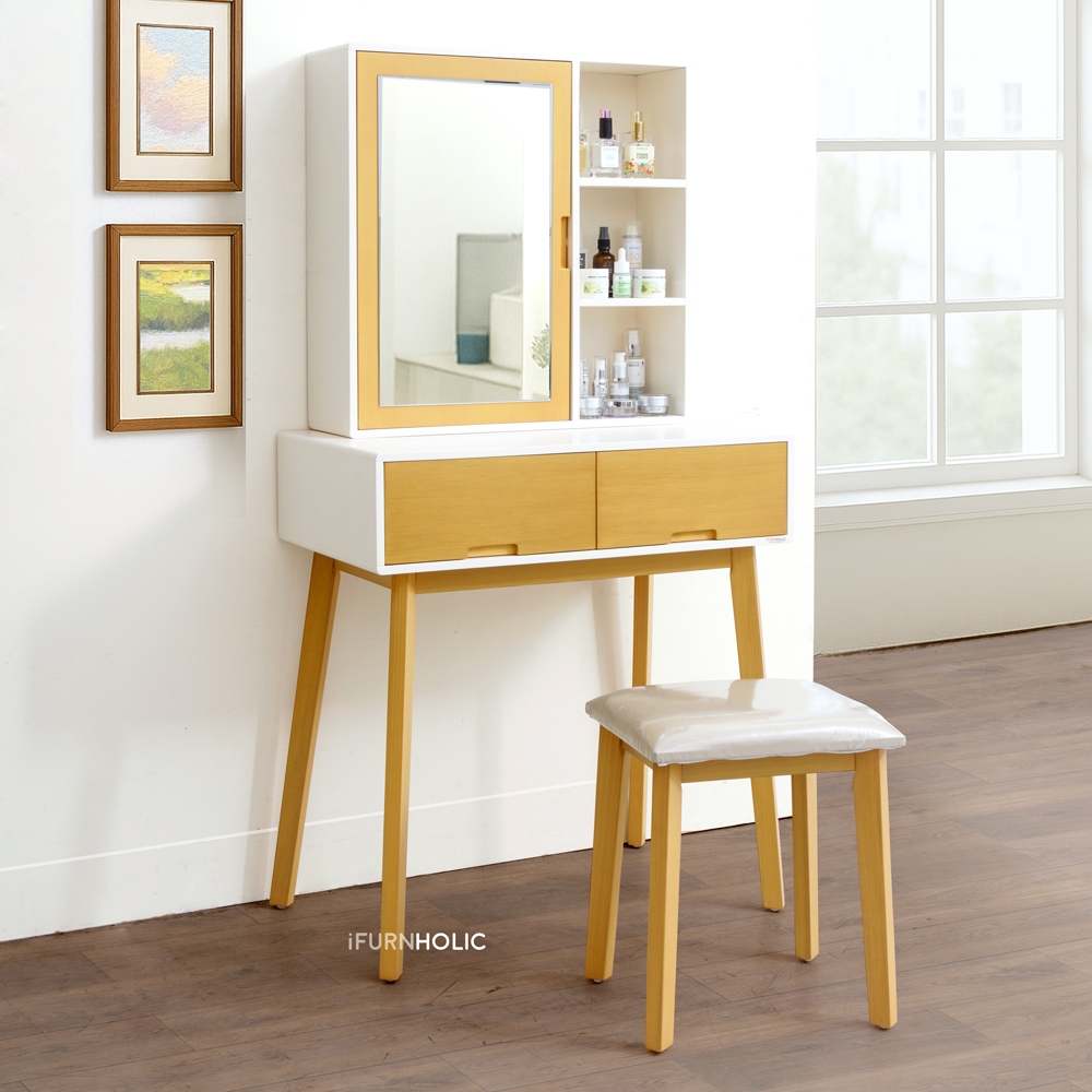 IFURNHOLIC Ecco Vanity Sets | Meja Rias Minimalis | Meja Make Up | Meja Console | Vaniti Table | Dre