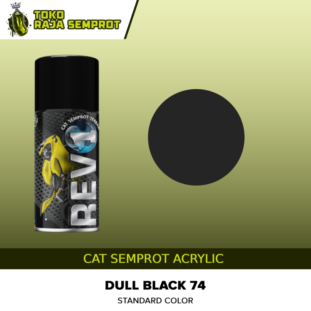 Cat Semprot Pilox Acrylic Hitam Doff Dop Revo Dull Black 74