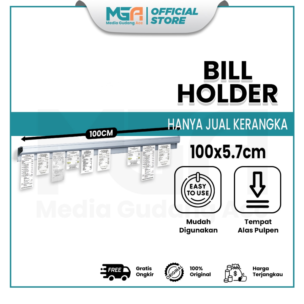 

Bill Holder 100cm / Capitan Nota / Receipt Holder / Penjepit Kertas Bon Bill / Bill Holder Restaurant & Café