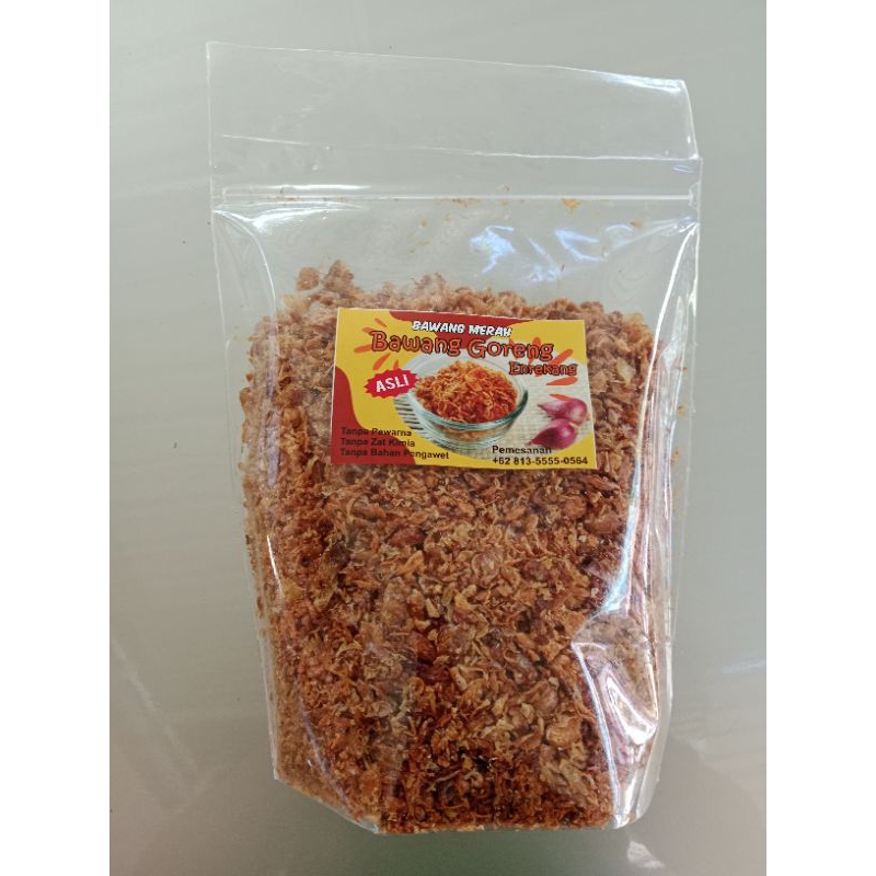 

Bawang goreng enrekang asli 100% tanpa bahan pengawet neto 500g