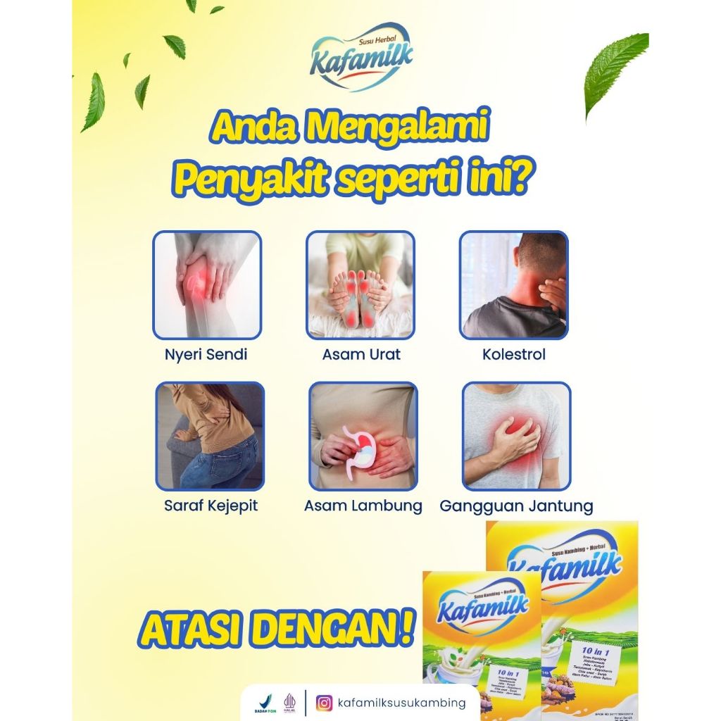 

Kafamilk Susu Kambing Etawa – Atasi Pegal linu, Nyeri Sendi, Nyeri Tulang dan Asam urat