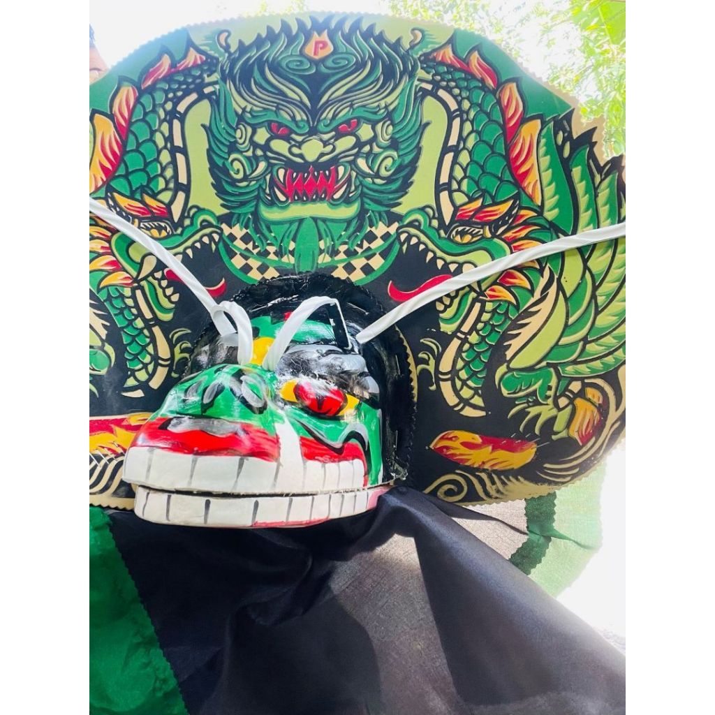 Barongan devil spon jumbo untuk anak bonus kemul panjang