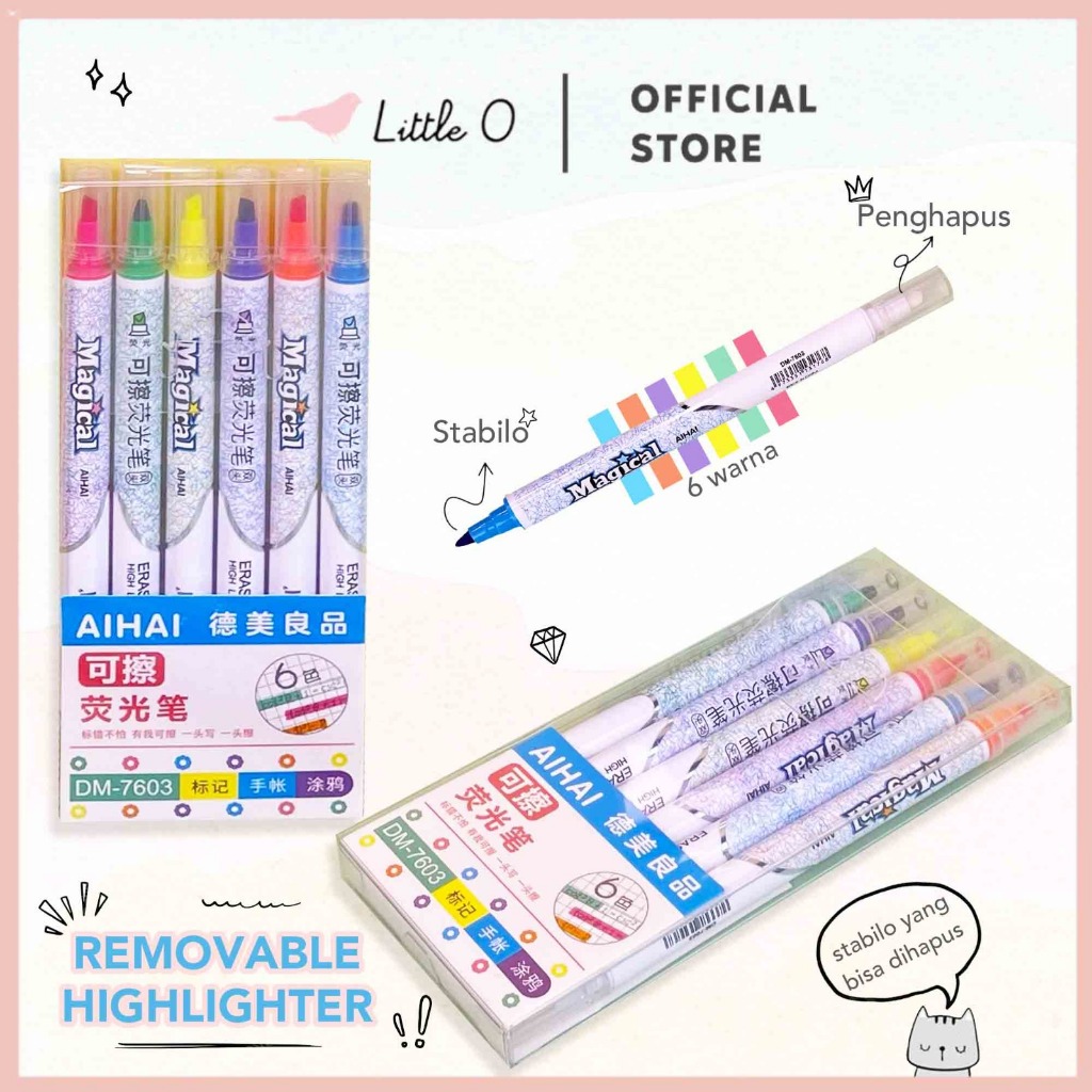

Removable Highlighter Stabilo Set Isi 6 Stabillo Magical Lucu Highlighter Bisa Di Hapus Stabillo 2 Mata