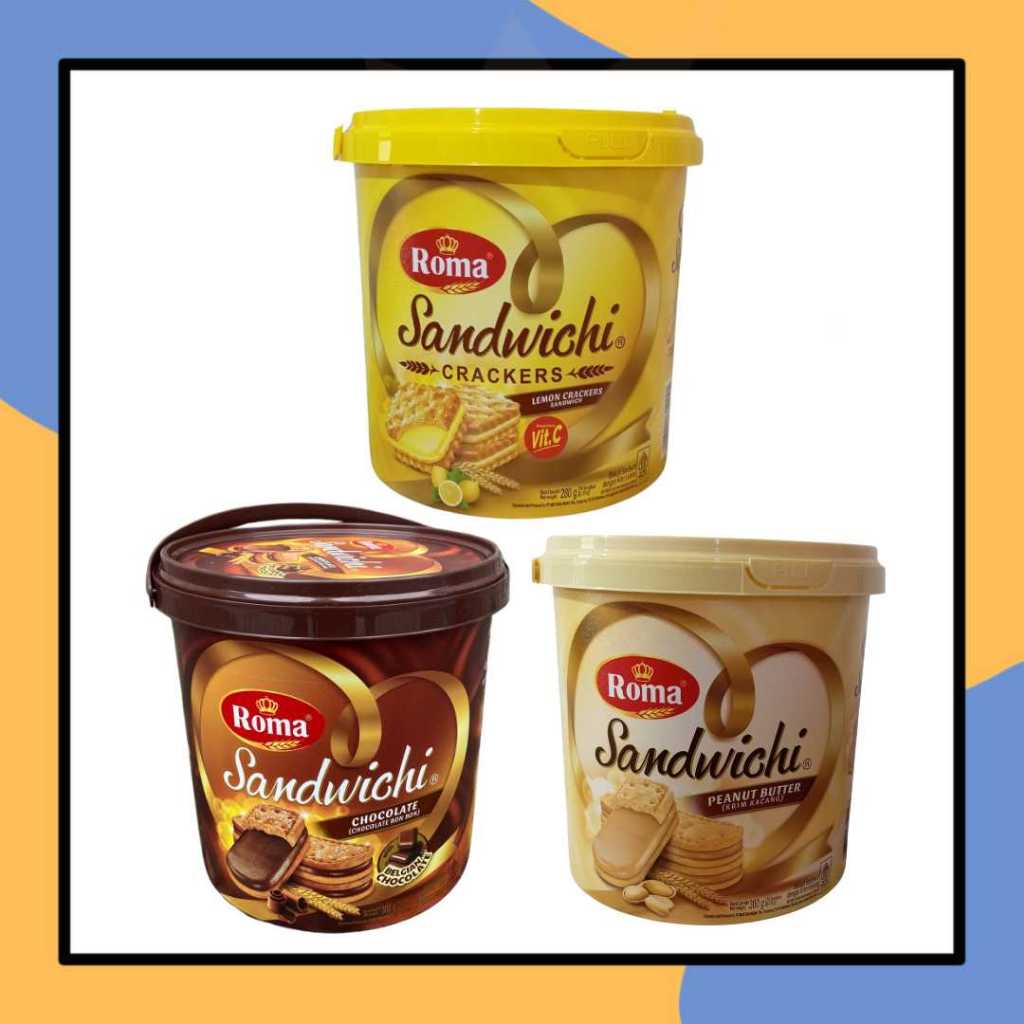 

Roma Sandwichi 300gr Chocolate Belgian Dan Peanut Butter Choco Bon Bon Lemon Crackers Biskuit Sandwich Krim Coklat dan Selai Kacang