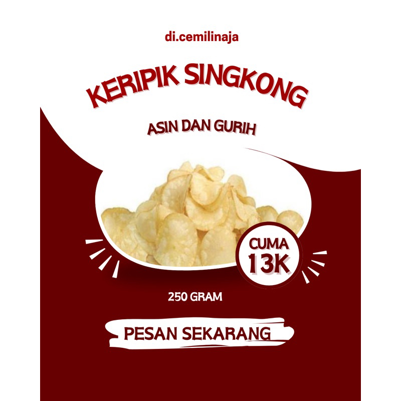 

KERIPIK SINGKONG RENYAH ALAMI 250 GRAM
