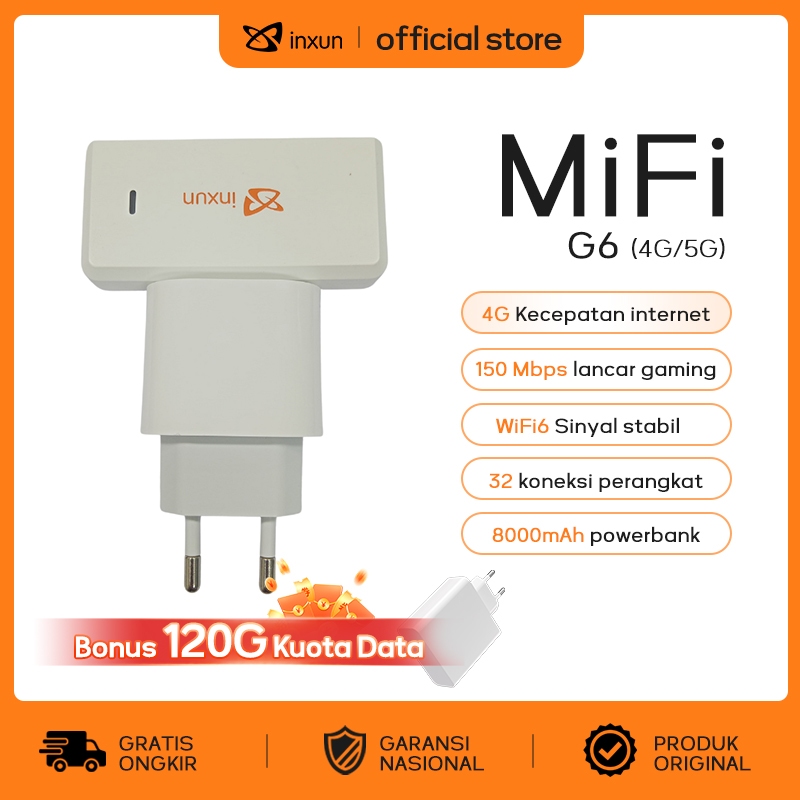 COD MODEM G6 Bonus 120GB 4G Mifi LTE 5G Mini Modem  286 Mbps Mobile broadband WiFi Router portable d