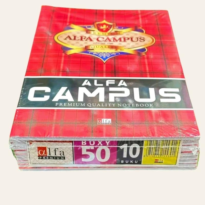 

Buku Tulis Campus Boxy / Pack ( 50 Lembar, isi 10 Buku ) Alfa Premium