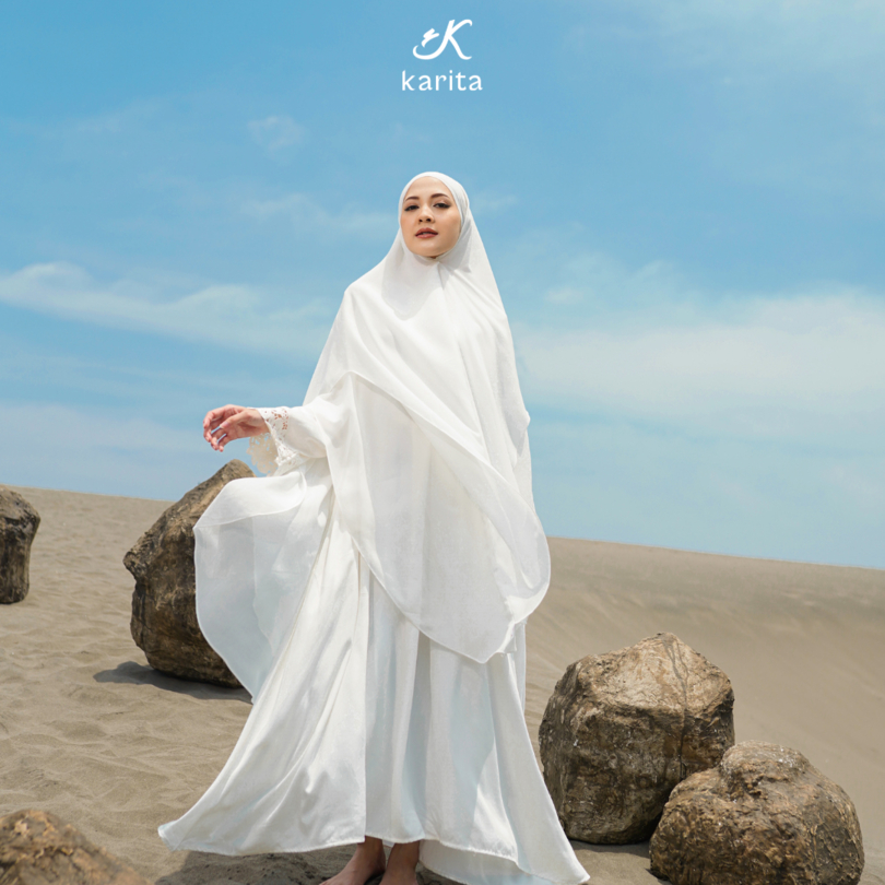 Karita - Gamis Umrah Fatimah Abaya Katun Aplikasi