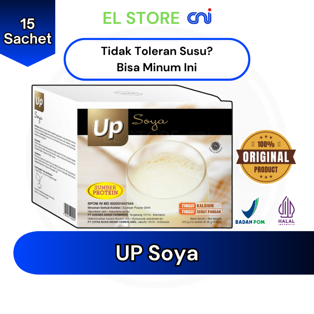 

CNI UP Soya 15 Sachets Minuman Serbuk Kedelai Tinggi Kalsium dan Tinggi Serat Pangan Cocok untuk Diet